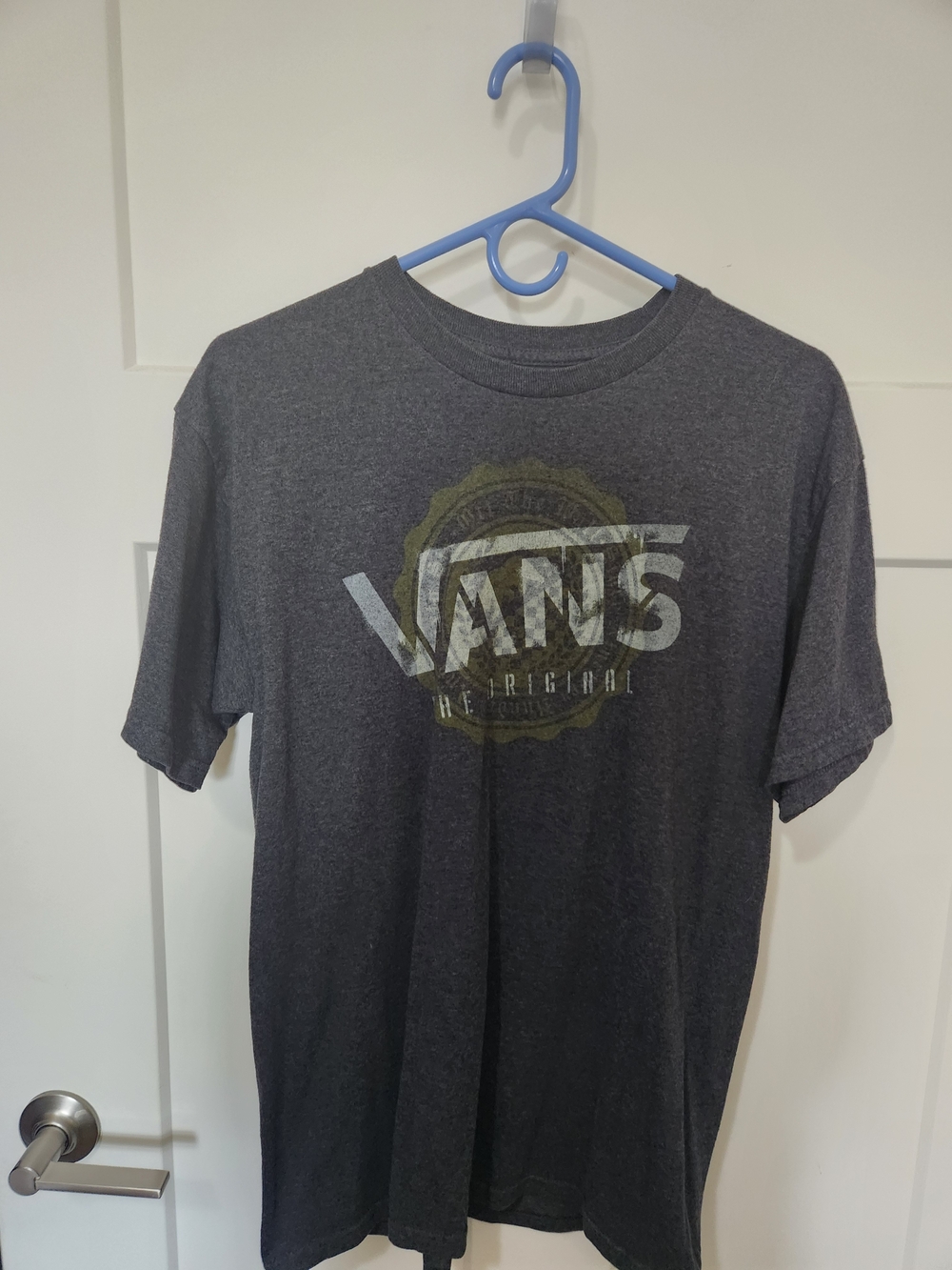 Vans Men's Charcoal Graphic Logo T-Shirt Size M